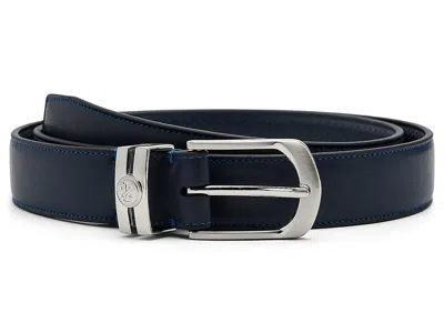 Izod Golf Stretch Perf Leather Belt Men's Belts Navy: Sm (30-32) In Blue