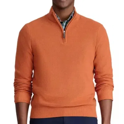 Izod Honeycomb 1/4 Zip Sweater In Bombay Brown In Multi
