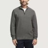 Izod Honeycomb Mens Long Sleeve Quarter-zip Pullover Sweater In Gray