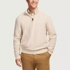 Izod Honeycomb Mens Long Sleeve Quarter-zip Pullover Sweater In Neutral