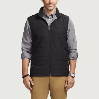 Izod Hydrashield Mens Midweight Quilted Vest In Black