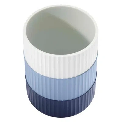 Izod Iz Clubhouse Str Aqua Bathroom Storage Container In Blue