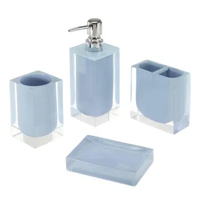 Izod Iz Marina Blue Bath 4 Piece Bathroom Accessory Set