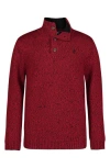 Izod Kids' Quarter Zip Pullover Sweater In Burgundy