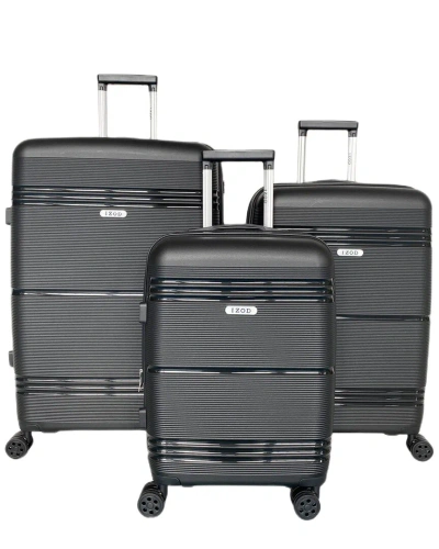 Izod Legna Expandable 3pc Suitcase Set In Black