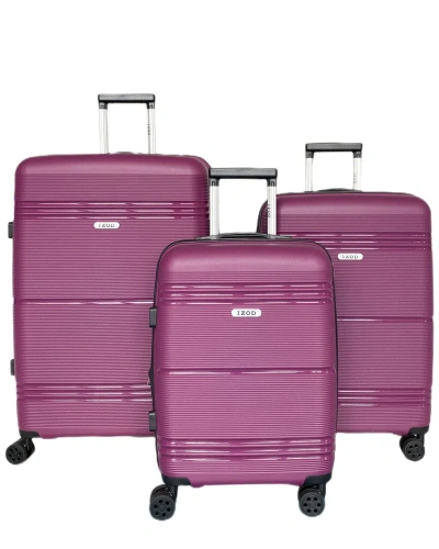Izod Legna Expandable 3pc Suitcase Set In Pink