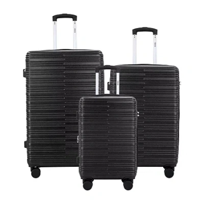 Izod Liam 3-pc. Softside Expandable Lightweight Luggage Set In Black
