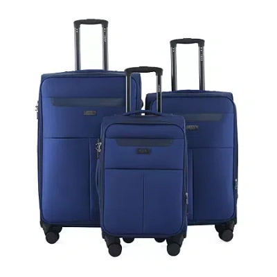 Izod Liam 3-pc. Softside Expandable Lightweight Luggage Set In Blue