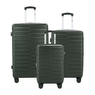 Izod Liam 3-pc. Softside Expandable Lightweight Luggage Set In Green