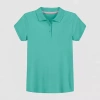 Izod Little & Big Kid Girls Short Sleeve Regular Fit Polo Shirt In Blue