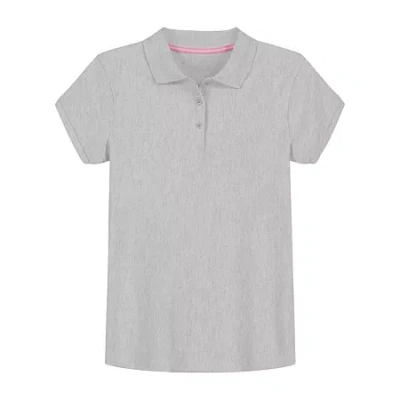 Izod Little & Big Kid Girls Short Sleeve Regular Fit Polo Shirt In Neutral