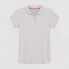 Izod Little & Big Kid Girls Short Sleeve Regular Fit Polo Shirt In White