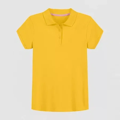 Izod Little & Big Kid Girls Short Sleeve Regular Fit Polo Shirt In Yellow