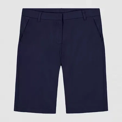 Izod Little & Big Kid Girls Stretch Fabric Adjustable Waist Bermuda Short In Blue