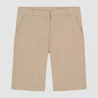 Izod Little & Big Kid Girls Stretch Fabric Adjustable Waist Bermuda Short In Neutral