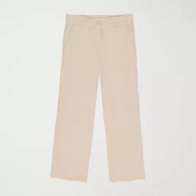 Izod Little & Big Kid Girls Wide Leg Regular Fit Flat Front Pant In Black