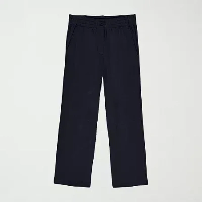 Izod Little & Big Kid Girls Wide Leg Regular Fit Flat Front Pant In Blue