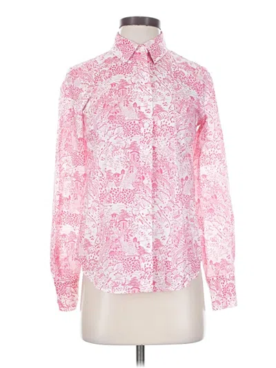 Pre-owned Izod Long Sleeve Blouse In Pink