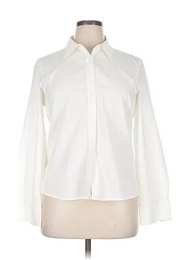 Pre-owned Izod Long Sleeve Blouse In White