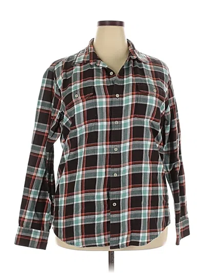 Pre-owned Izod Long Sleeve Button Down Shirt In Black