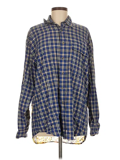 Pre-owned Izod Long Sleeve Button Down Shirt In Blue