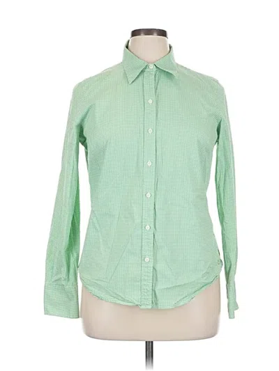Pre-owned Izod Long Sleeve Button Down Shirt In Green