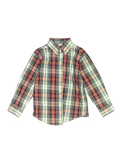 Pre-owned Izod Kids' Long Sleeve Button Down Shirt In Green
