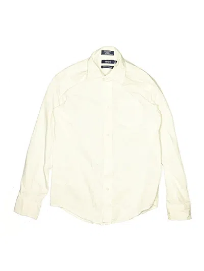 Pre-owned Izod Kids' Long Sleeve Button Down Shirt In Ivory