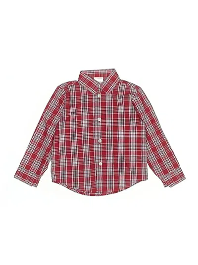 Pre-owned Izod Kids' Long Sleeve Button Down Shirt In Red