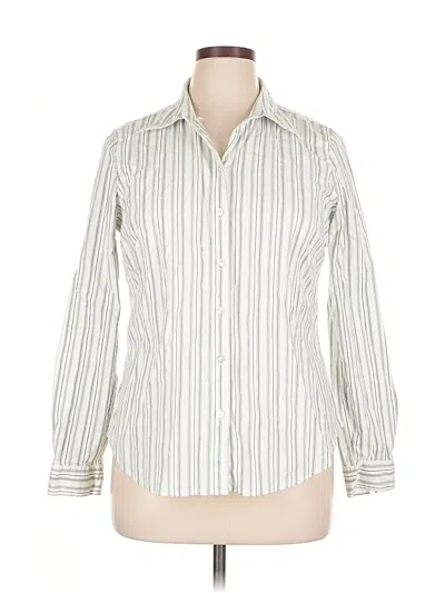 Pre-owned Izod Long Sleeve Button Down Shirt In White