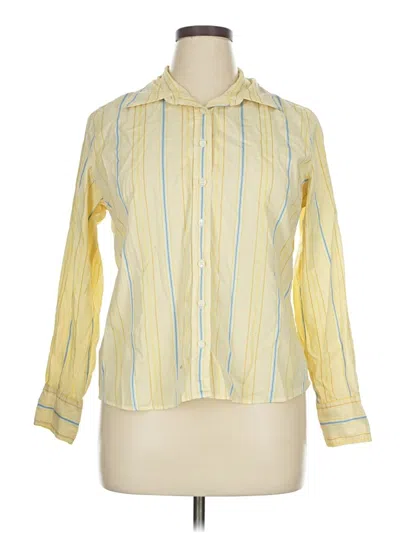 Pre-owned Izod Long Sleeve Button Down Shirt In Yellow