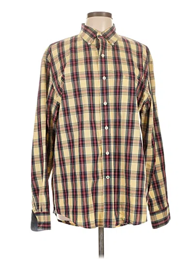 Pre-owned Izod Long Sleeve Button Down Shirt In Yellow