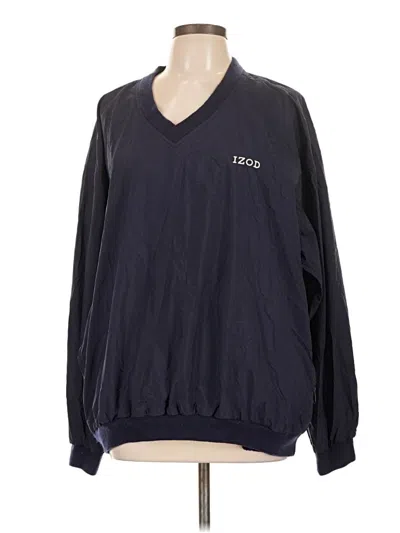 Pre-owned Izod Long Sleeve Top Black Crew Neck Tops