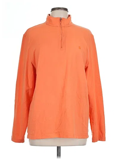 Pre-owned Izod Long Sleeve Top Orange Mock Neckline Tops