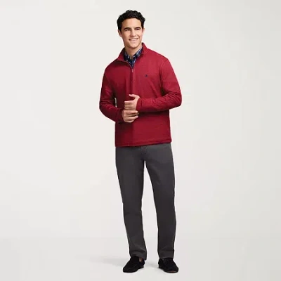 Izod Luxury Sport Textured Mens Long Sleeve Quarter-zip Pullover In Burgundy