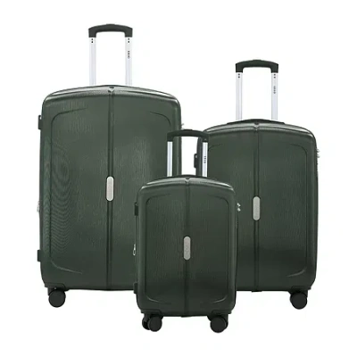 Izod Mateo 3-pc. Hardside Expandable Lightweight Luggage Set In Green