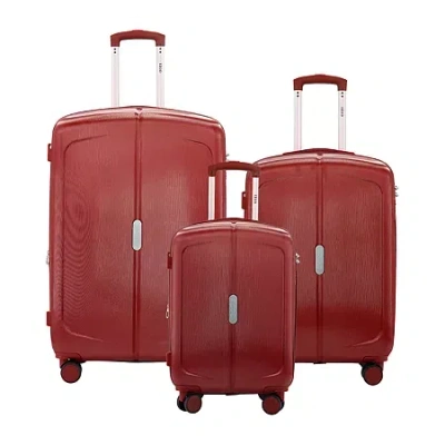 Izod Mateo 3-pc. Hardside Expandable Lightweight Luggage Set In Red