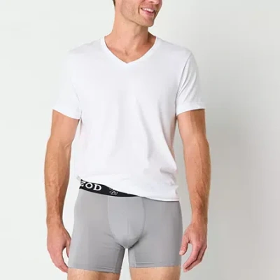 Izod Mens 4 Pack Short Sleeve V Neck T-shirt In White