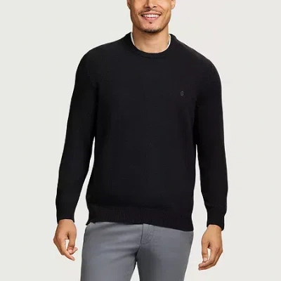 Izod Mens Crew Neck Long Sleeve Pullover Sweater In Black
