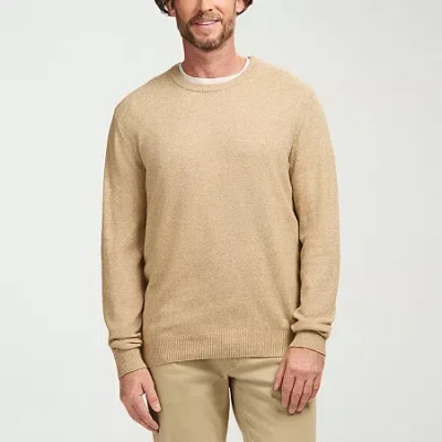 Izod Mens Crew Neck Long Sleeve Pullover Sweater In Neutral