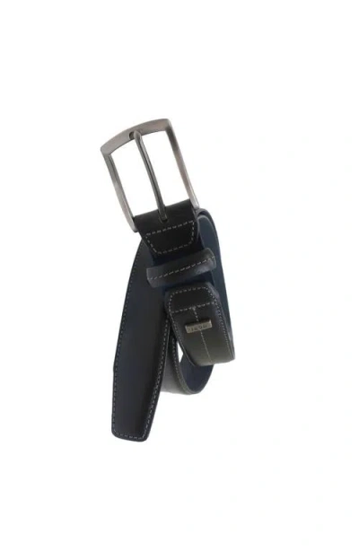 Izod Mens Elastic Power Stretch Leather Belt In Blue