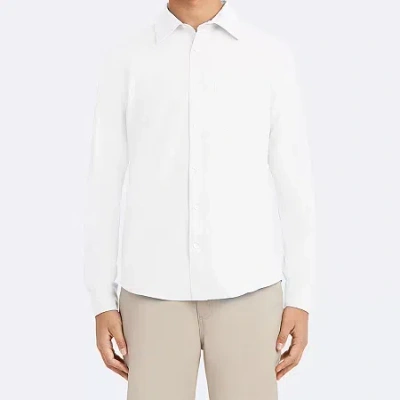 Izod Mens Long Sleeve Button-down Shirt In White