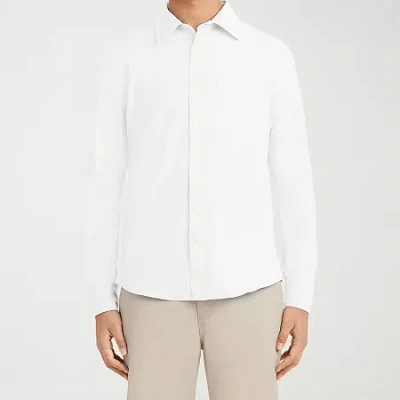 Izod Mens Long Sleeve Regular Fit Button-down Shirt In White