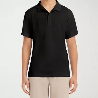Izod Mens Regular Fit Short Sleeve Polo Shirt In Black