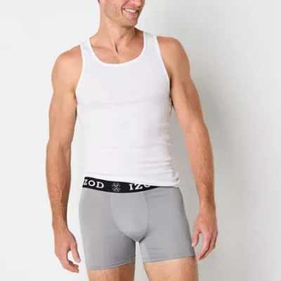 Izod Mens Round Neck Sleeveless 5 Pack Tank In White