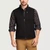 Izod Mens Water Resistant Midweight Fleece Vest In Black