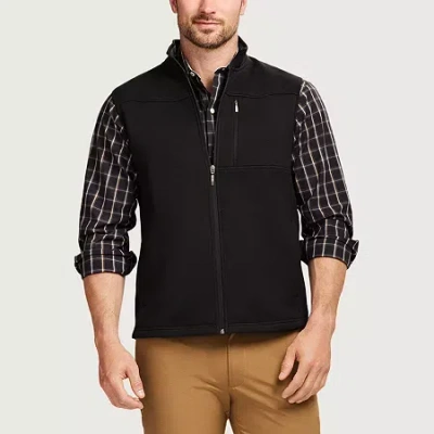 Izod Mens Water Resistant Midweight Fleece Vest In Black