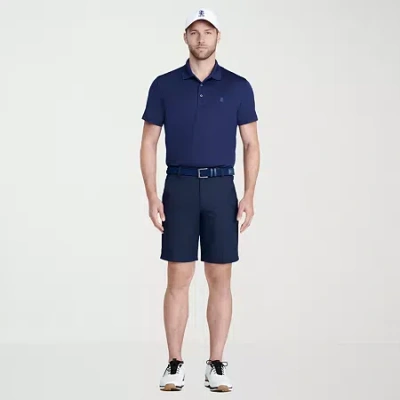 Izod Micro Poly Mens Moisture Wicking Chino Short In Blue