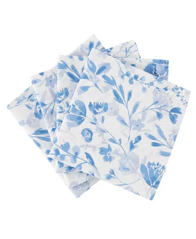 Izod Mystic Floral Napkins, Set Of 4 In Blue