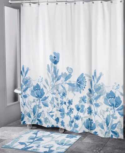 Izod Mystic Floral Shower Curtain, 72" X 72" In Blue